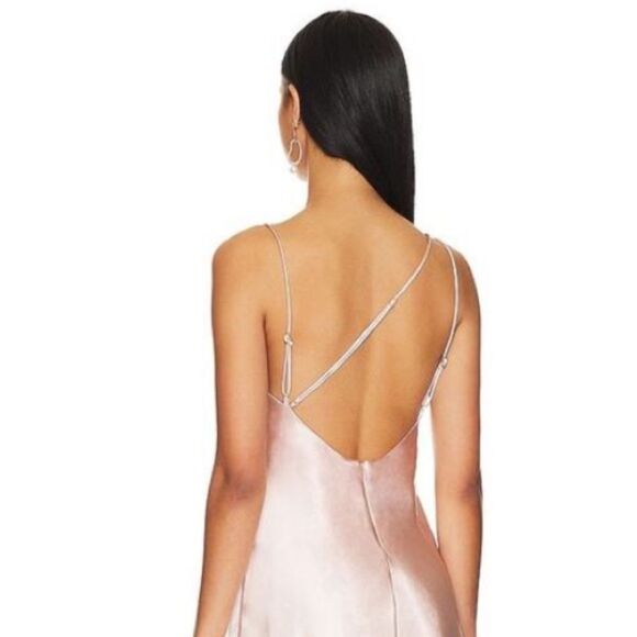 Revolve Tularosa Noah Cowl Neck Satin Mini Dress in Blush Pink Size Medium - Picture 2 of 8